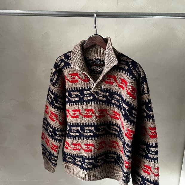에콰도르 핸드메이드 울 니트 스웨터 코위찬