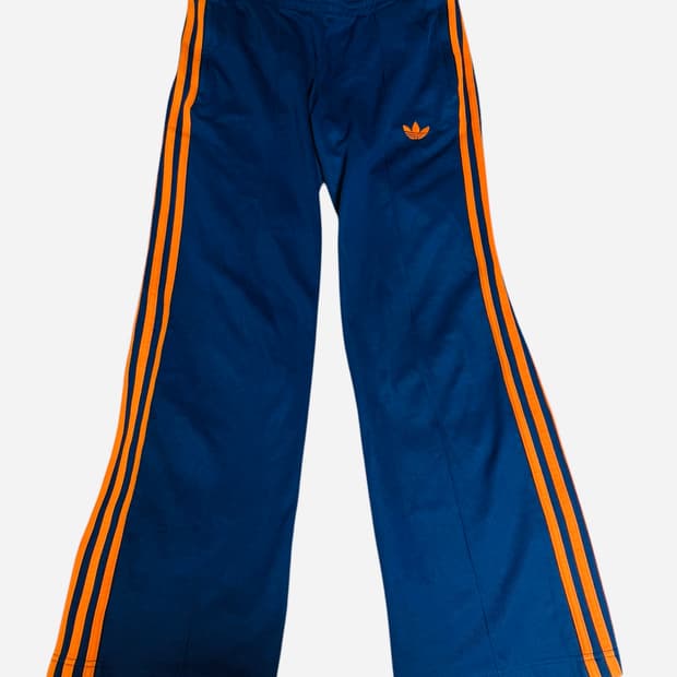 adidas blue & orange 3-stripe track pant