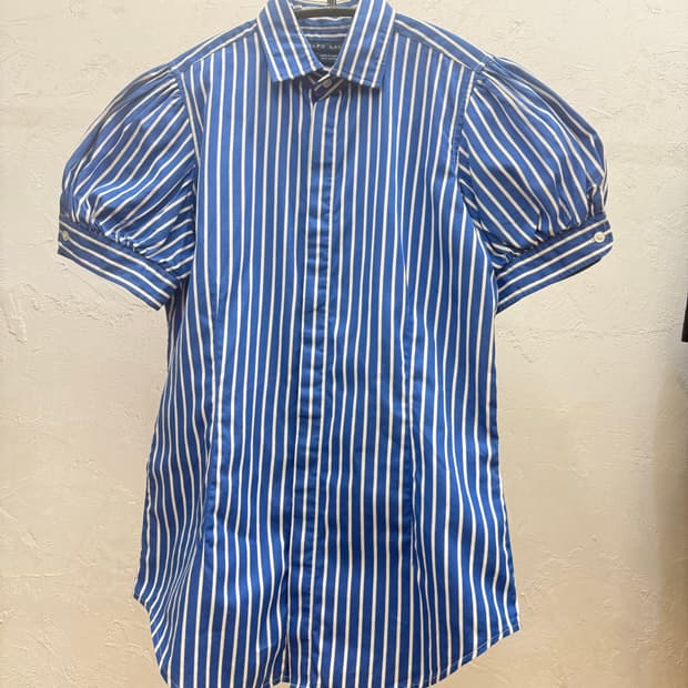 RALPH LAUREN Puff Sleeve Stripe Shirt
