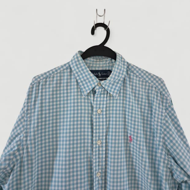 [100~105]폴로랄프로렌 빈티지 체크셔츠 긴팔 Men