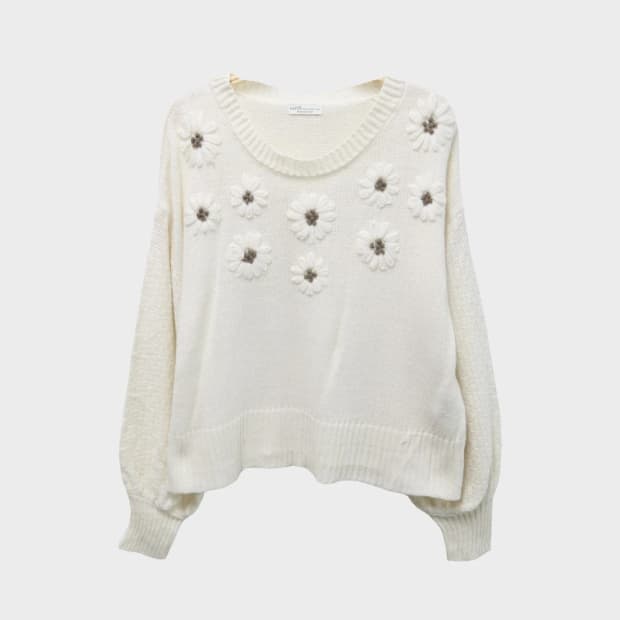 얼스 뮤직 플라워 짜임 니트 60200