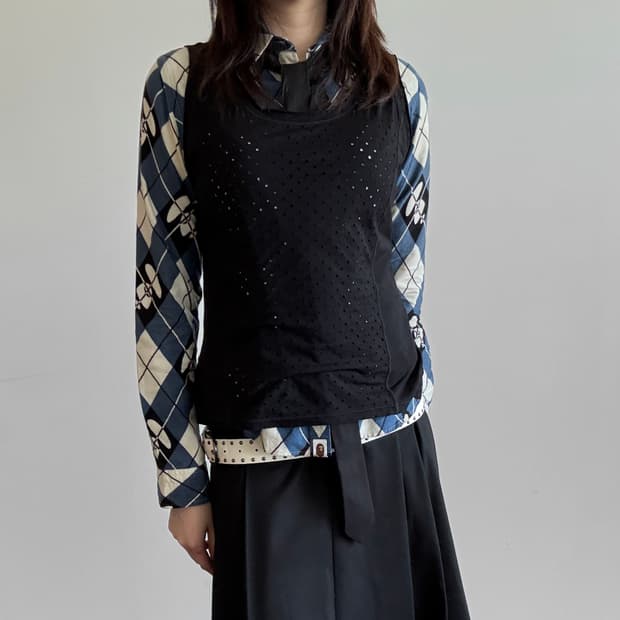 Issey Miyake Perforated Panel Sleeveless