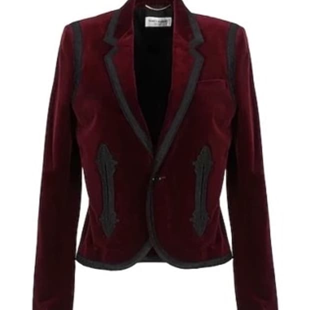 생로랑 18AW 웨스턴 벨벳 블레이저 버건디 By. 안토니 바카렐로