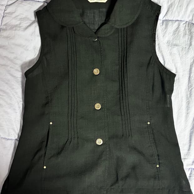 japanese vintage black summer vest