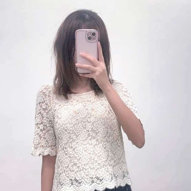 misch masch 밋슈맛슈 레이스 스나계 반팔 블라우스