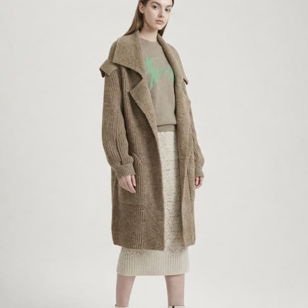 타임 알파카울 블렌드 오픈 가디건 프리사이즈