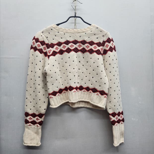 자라 노르딕 패턴 크롭 니트 M