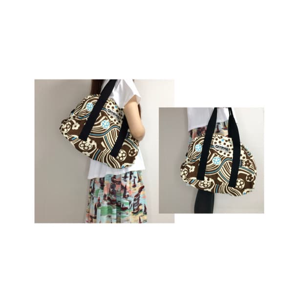 아웃도어 프로덕트 브라운 도트 플라워 보스턴백