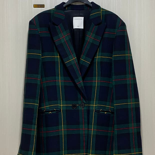 산드로 그린 체크자켓 38