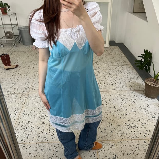 Sky Lace Slip Dress (Europe)
