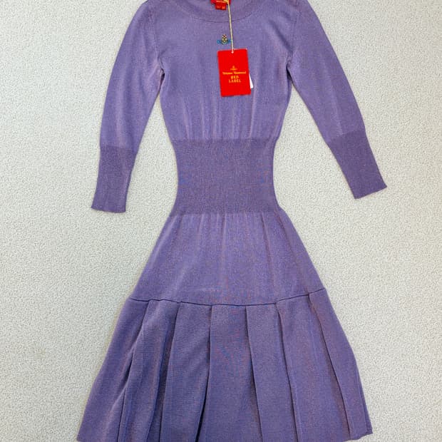 비비안웨스트우드 임포트 퍼플 니트 원피스