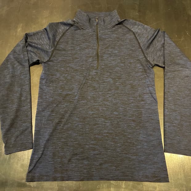 M) 룰루레몬 메탈 벤트 하프 집업 블랙 블루