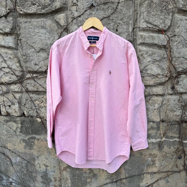 90s 폴로 랄프로렌 빈티지 차이나카라 옥스포드 셔츠 핑크