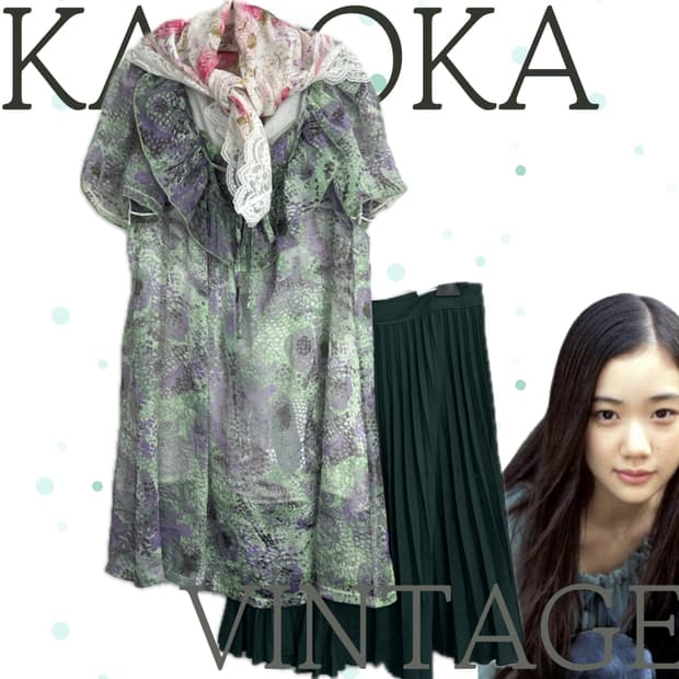 🍀하구미의 단골 찻집 코디세트🍀모리걸 그런지 에스닉 스카프 레이어드