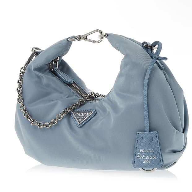 프라다 리에디션 2006 나일론 호보백 블루