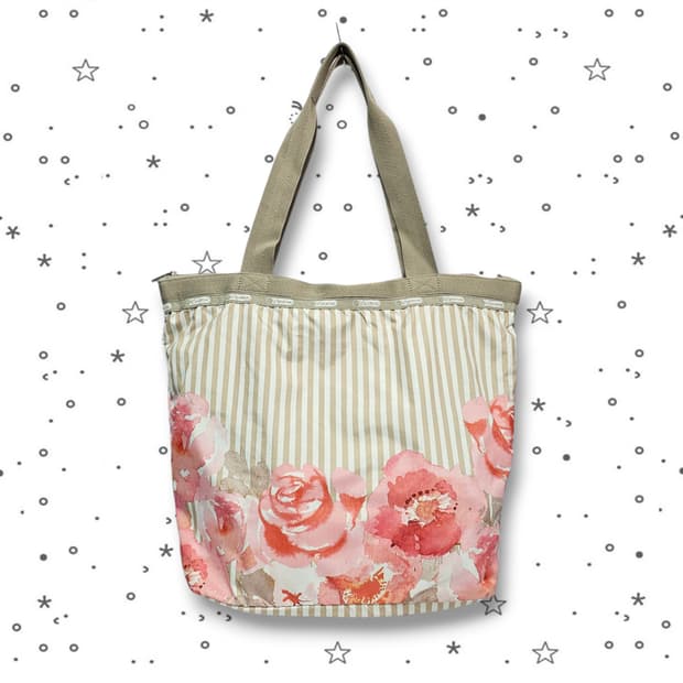 LeSportsac 레스포삭 스트라이프 플로럴 토트백