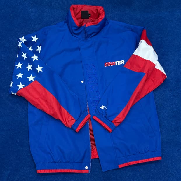 스타터(Starter) 성조기 바람막이 블랙 라벨