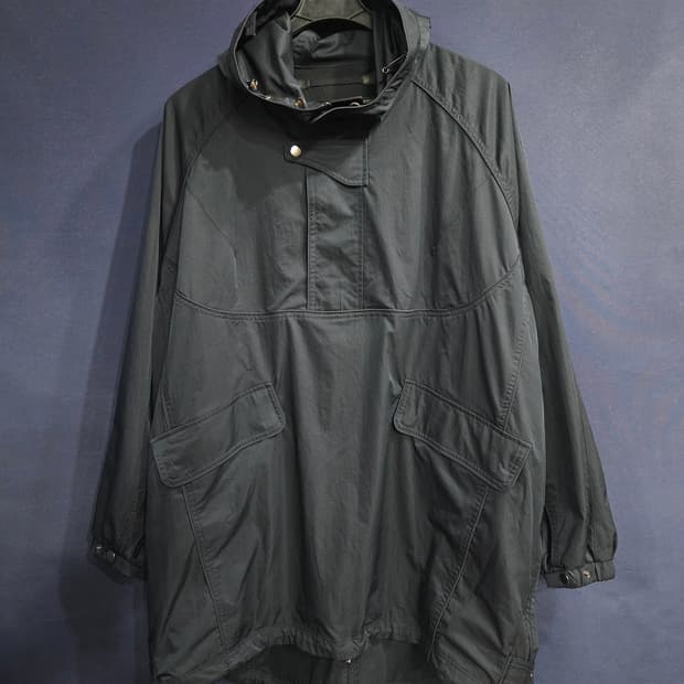 송지오 옴므 블랙네이비 남성 오버핏 100~FREE 반집업 후드 롱자켓 