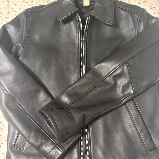 선플라워 숏레더 자켓 46사이즈 블랙