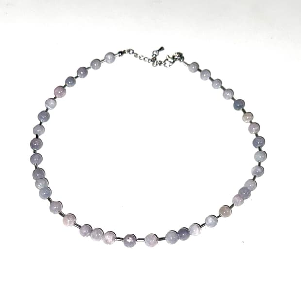 Greyish Blue Stone Necklace 블루그레이 원석목걸이