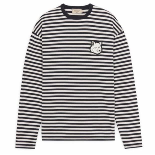 메종키츠네 스트라이프 롱슬리브 L