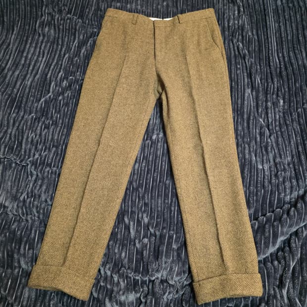 폴로 포르투갈메이드 브라운 헤링본팬츠 34/33