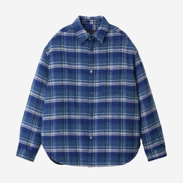 stu padded check shirt blue
