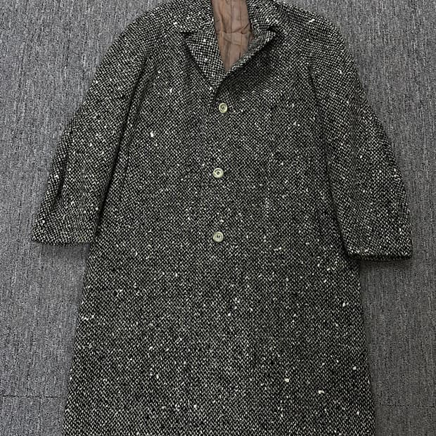 빈티지 트위드 코트 XL