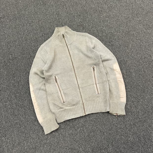 L) 재패니즈 빈티지 그레이 니트 집업