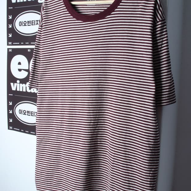 (XL-2XL) 지오다노 반팔 티셔츠 빅사이즈 스트라이프-H3H33756