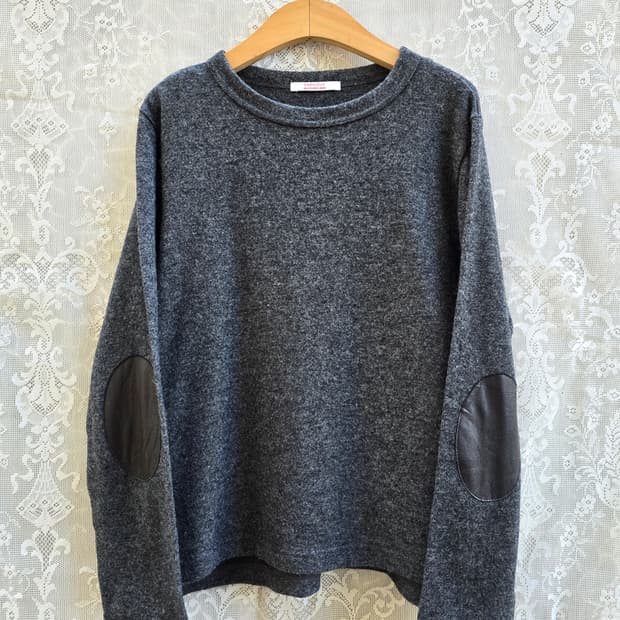 일본 네추럴 브랜드 엘보우 패치 울니트