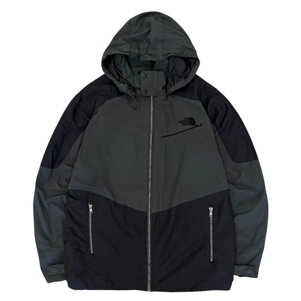 노스페이스 바람막이 블랙&카키 (XL)