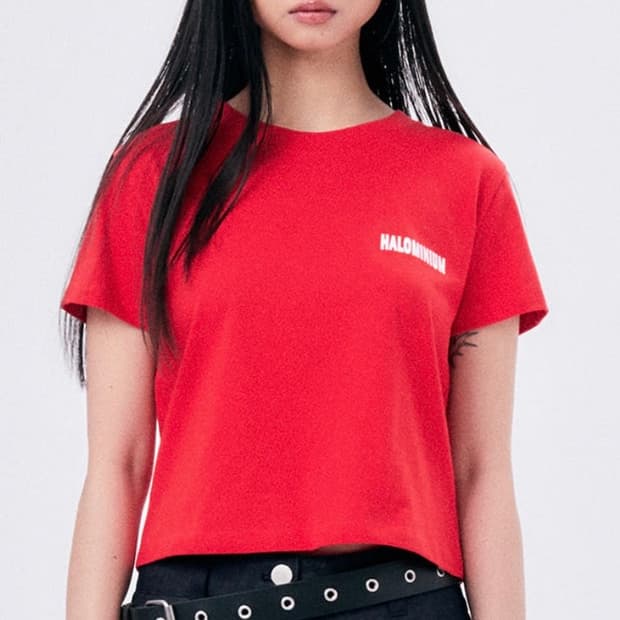 할로미늄 WAVE BACK YOKE THIGHT TEE RED