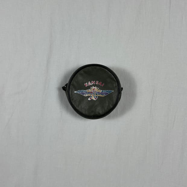 90’s 간사이야마모토 로고 레더 코인 파우치