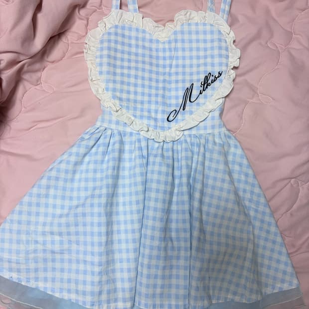 스완키스 메이드 갸루 체크 원피스 