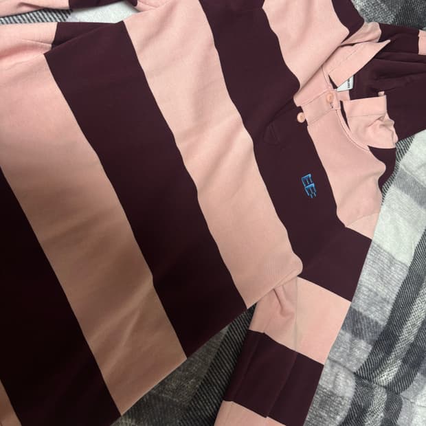 엔조블루스 퍼키 스트라이프 후디 핑크 