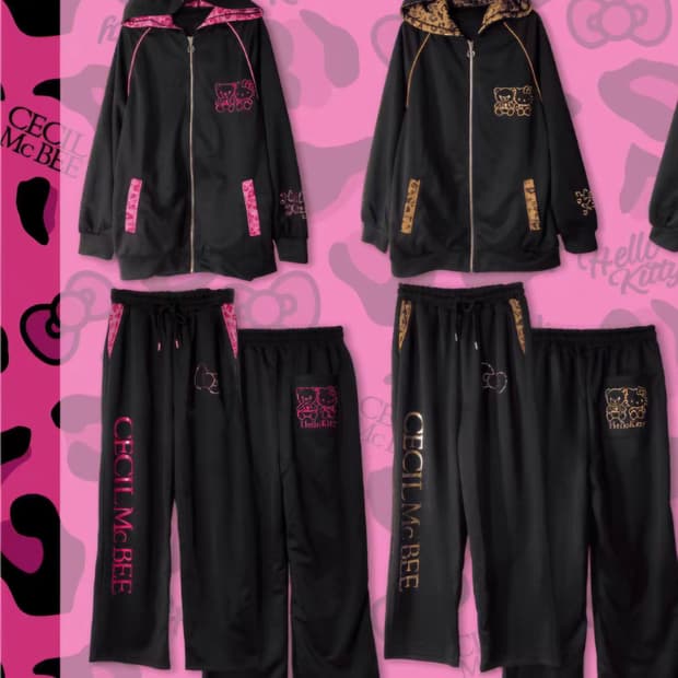 새상품) 세실맥비 헬로키티 50주년 핑크 호피 콜라보 돈키호테 져지 세트