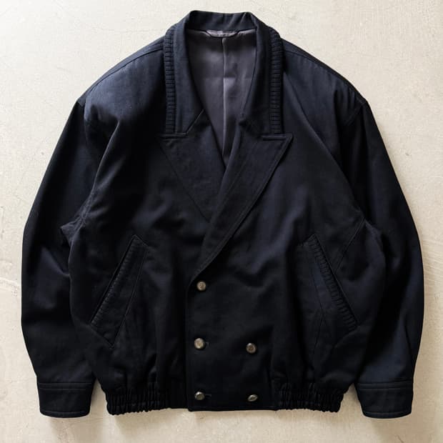 RAIKA Wool Double Button Bomber Jacket 