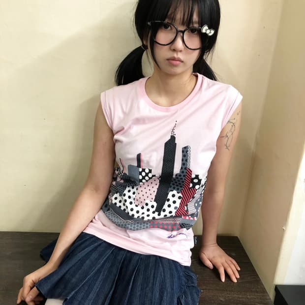 S FUBU 후부 도트 프린팅 티셔츠