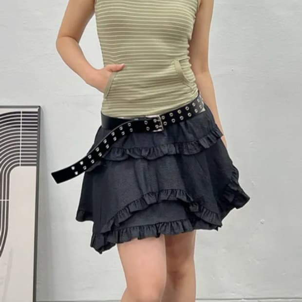미드나잇무브 스커트 블랙 