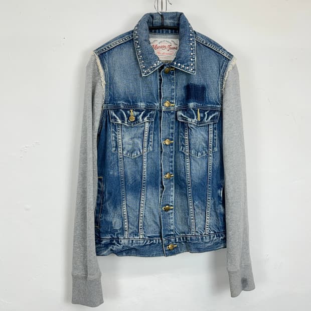 Moussy Studded Cut-Off Denim Jacket
