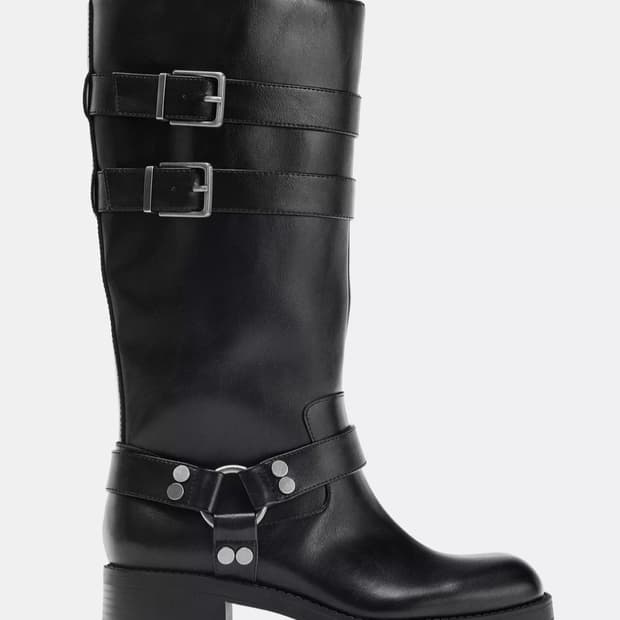 ZARA 자라 버클 디테일 블랙 롱 부츠 워커