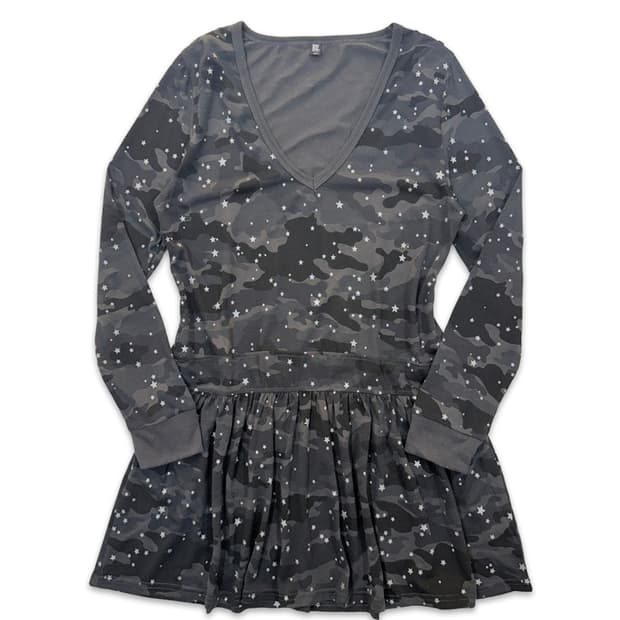 빈티지 graniph 그레이 밀리타리 스타 프릴 원피스