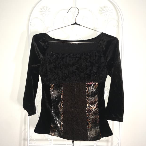 jpn vintage antique velour blouse