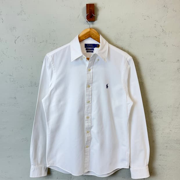 폴로랄프로렌 큐알 인증 플란넬 화이트 셔츠