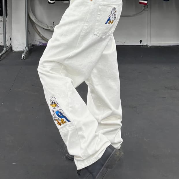 팔라스 덕 화이트 데님팬츠