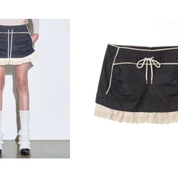 스컬프터 Lace Lowrise Mini Skirt Charcoal