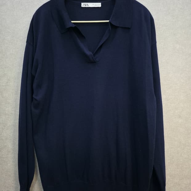 자라 남성 오픈카라 니트 ZARA