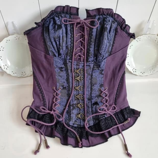오즈안젤로 대대장 퍼플 아일렛 코르셋 빈티지 