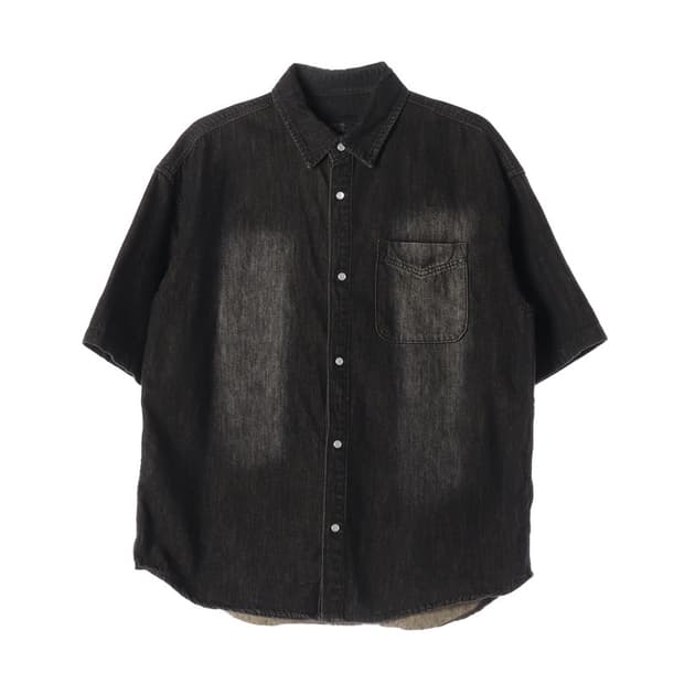 디미트리 블랙 피그먼트 워싱 반팔 셔츠 1